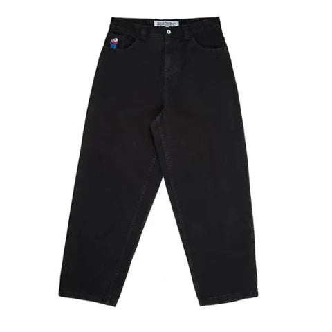 Sonicelife Polar Skateboard Big Boy Pocket Embroidered Jeans Men Women Retro Hip Hop Cartoon Graphic Oversized Jeans Y2K Straight Trousers