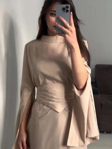 Sonicelife Eid women Party Dress Satin Abaya for woman Slim Fit Split Sleeve Jalabiya Ramadan Long Dresses Woman Robe Vestidos Largos 2024