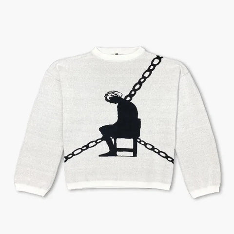 Back To School Sonicelife 2024 Fall Fashion  Streetwear Knitted Hip Hop Sweater Men Women Aesthetic Print Pullover Harajuku Gothic Oversized Sweater Cotton Sweater Sweater