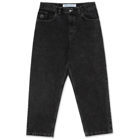 Sonicelife Polar Skateboard Big Boy Pocket Embroidered Jeans Men Women Retro Hip Hop Cartoon Graphic Oversized Jeans Y2K Straight Trousers