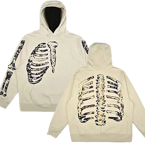 Back To School Sonicelife Y2k Men's Fashion Retro Hoodies Gothic Skull Zip Up Hoodie Grunge Women Oversized Sweatshirt Punk Harajuku Long Sleeve Outerwear