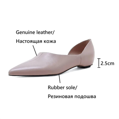 Sonicelife NEW Summer Women Pumps Genuine Leather Shoes for Women Pointed Toe Strange Heel Shoes Cover Toe Low Heel Slip-on Designer Shoes