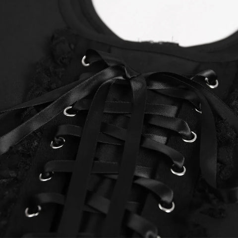 Sonicelife Women's gothic directional design new solid color bust cup lace dark pattern vintage court corset zipper undershirt