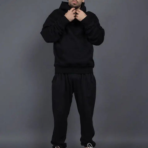 Sonicelife Hoodie Pants Two Piece Sets Pullover Top Men 2024 Autumn Winter Thicken Suit Sweatshirt Tracksuit Sportswear Casual Outfits