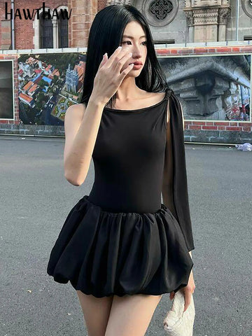 Sonicelife Women 2024 Summer Bodycon Black Bodysuit Tank Tops Mini Skirts Two Piece Matching Sets Wholesale Items For Business