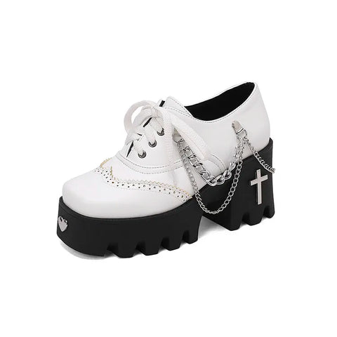 Sonicelife-2024 Autumn/Winter New Waterproof Platform High Heel Shoes with Matsuke Sole Metal Decoration Thick Heel Block Women's Shoes