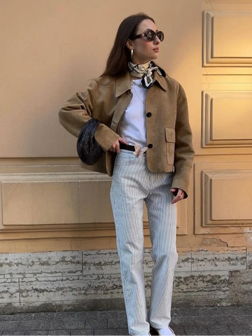 Sonicelife Fashion Lapel Pockets Long Sleeve Women's Coats Casual Single Breasted Solid Color Outerwear Autumn Female High Street Chic Tops