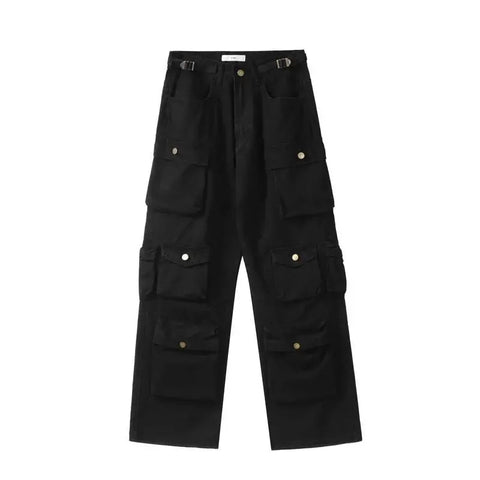 Sonicelife Y2K New Multi-Pocket Heavy Industry High-Quality Best-Selling Jeans Women Street Hip-Hop Straight High Waist Wide-Leg Pants 2023