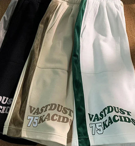 Sonicelife American Fashion Summer Vintage y2k Shorts Men And Women Summer Street Fashion Brand High Street Pant Loose Sport Splicing Pants
