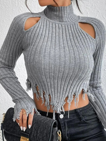 Sonicelife 2024 Autumn Winter Women Sexy Turtleneck Basic Sweaters Jumper Solid Knitted Crop Tops Bodycon Slim Long Sleeve Pullover