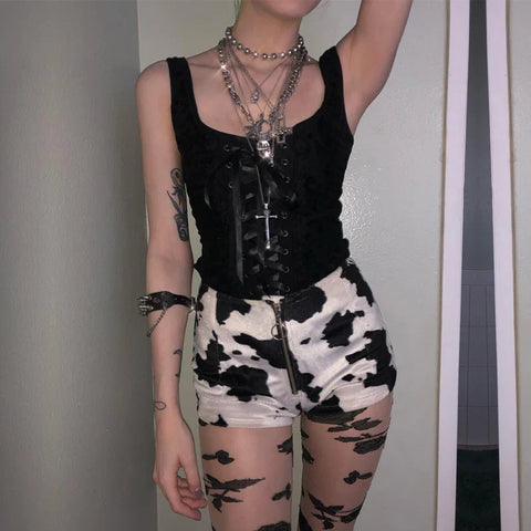 Sonicelife Women's gothic directional design new solid color bust cup lace dark pattern vintage court corset zipper undershirt