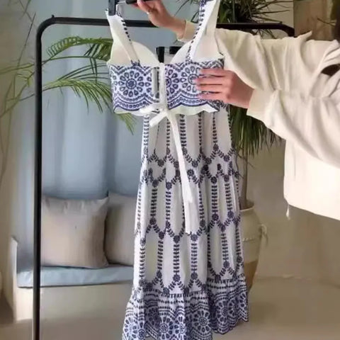 Sonicelife Matching Sets Two Pieces Dress Sets Loose Fit Printing Skirts Ankle Length Sexy Vest Pullover 2024 High Street Slight Strech