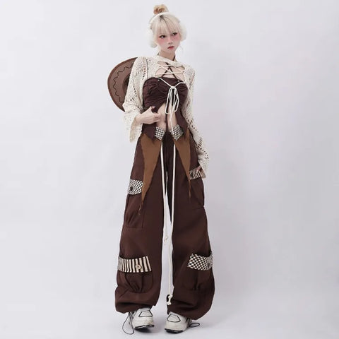 Sonicelife Oversize Loose All-match Pants for Women Y2k High Waist  Straight Trousers 2024 Summer New   Wide Leg