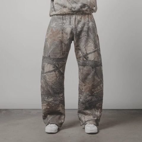 Sonicelife Y2K Retro SweatPants Camouflage Pattern Print Streetwear Men harajuku Street Hip Hop Unisex Oversized Casual Camo Baggy Trousers