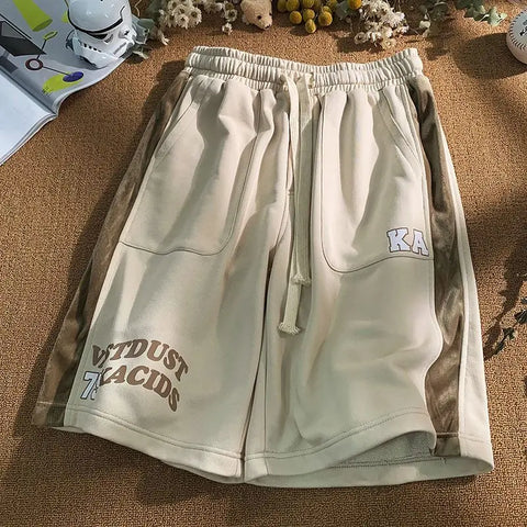 Sonicelife American Fashion Summer Vintage y2k Shorts Men And Women Summer Street Fashion Brand High Street Pant Loose Sport Splicing Pants