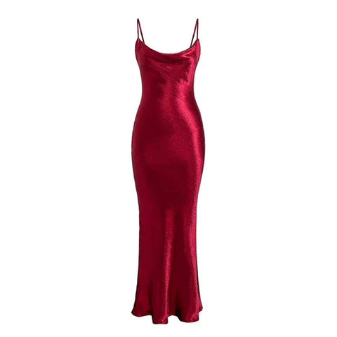 Sonicelife Satin Slip Scarlet Sensation Dress