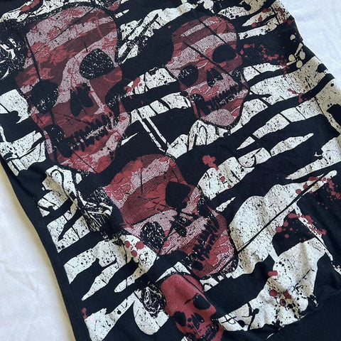 Sonicelife 2000s Retro Graphic Kawaii Crop Tops Y2K Grunge Skull Emo Tank Tops Women Sleeveless Vest E-girl Gothic Cyber Mall Streetwear
