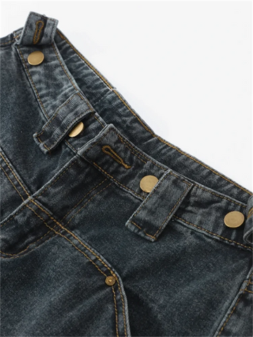Sonicelife Cool Cargo Jeans Women Casual Big Pocket Oversize for Female Denim Pants New Ladies Hip Pop Vintage Wide Leg Trousers Streetwear