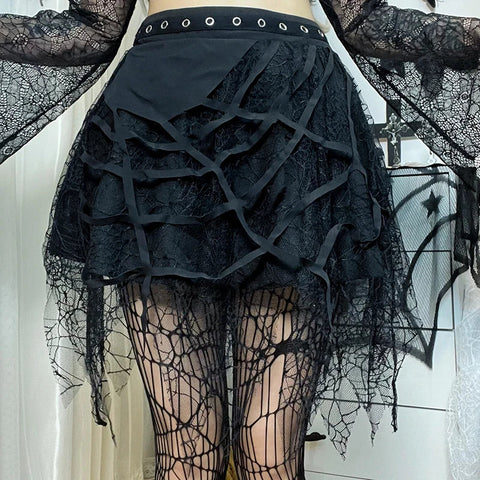Sonicelife Ladies Gothic Short Skirt New Fashion Gothic Punk Women Skirt Casual Slim Half-body Skirt Women