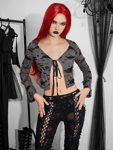 Sonicelife Women's Elegant Directional Design Tops Hot Sweetheart Ripped Featured Fabric Basic Version Outerwear Jacket