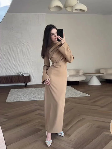 Sonicelife Eid women Party Dress for woman Abaya Jalabiya Pleated Ramadan Long Sleeve Islam Spring Vestidos Largos Dubai Arab Robe 2024