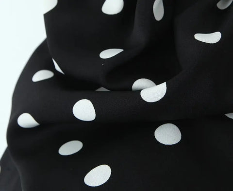 Sonicelife Polka Dots Cropped Top and Side Slits High Waist Skirt Set