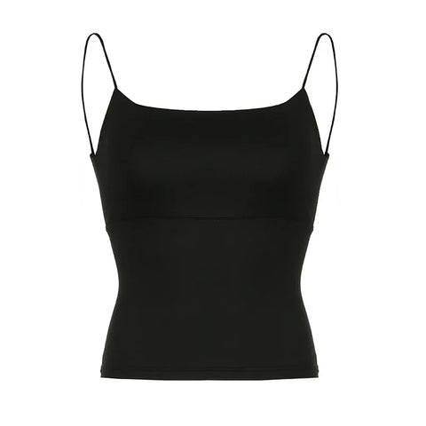 Sonicelife-Streetwear Skinny Mini Solid Basic Casual Summer Crop Top Backless Sexy Camis Tops Female All-Match Strap Fashion New