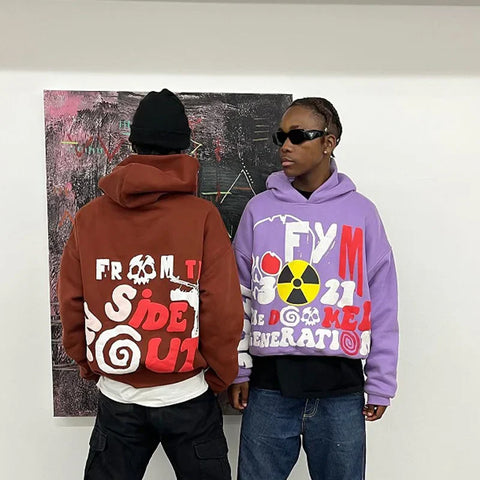 Back To School Sonicelife Y2K Hoodies Colorful Letter Printing Painting Women Men Harajuku Hip Hop Loose Sweatshirts 2024 Rock Gothic Clothes Streetwear 