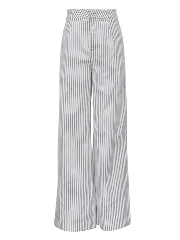 Sonicelife Spring Summer 2024 Women Striped Office Trousers High Waist Loose Wide Leg Flare Pants For Women