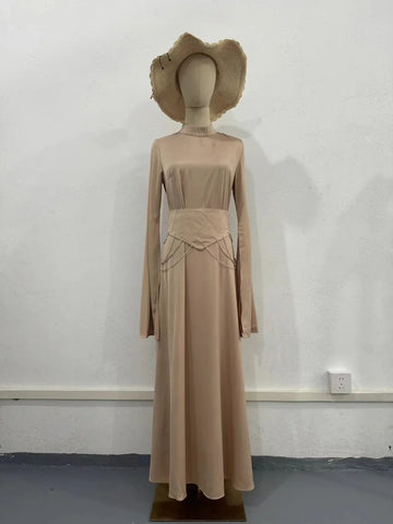 Sonicelife Eid women Party Dress Satin Abaya for woman Slim Fit Split Sleeve Jalabiya Ramadan Long Dresses Woman Robe Vestidos Largos 2024
