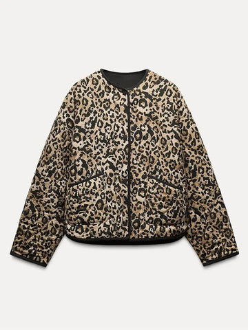 Back To School Sonicelife Women Winter Fashion Leopard Print Cotton Coats Chic Long Sleeves Pocket Single-breasted O-neck Warm Jackets Lady New Streetwear