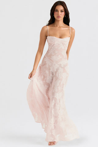 Sonicelife Seren Vintage Floral Lace Back Maxi Dress