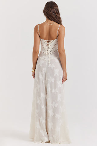 Sonicelife Seren Vintage Floral Lace Back Maxi Dress