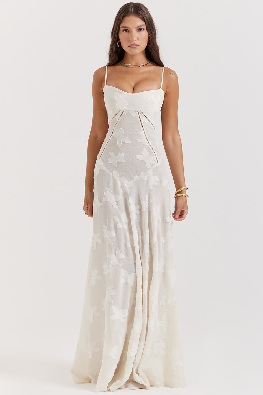 Sonicelife Seren Vintage Floral Lace Back Maxi Dress