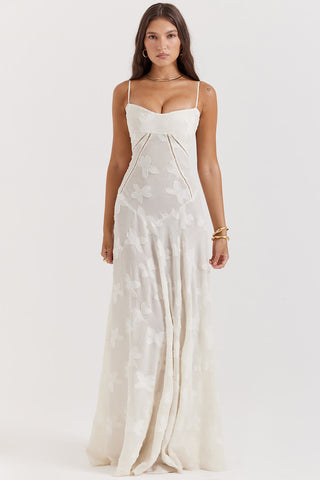 Sonicelife Seren Vintage Floral Lace Back Maxi Dress