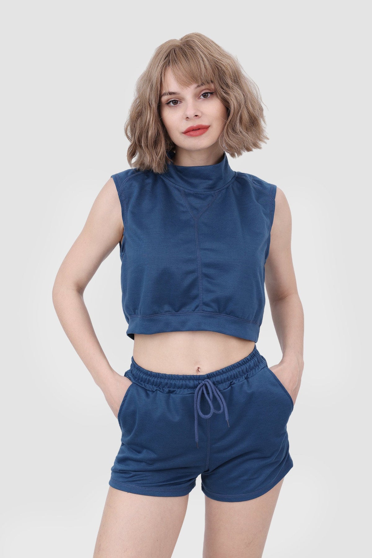 Sonicelife-Sleeveless Casual Two Piece Set