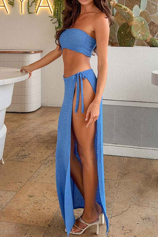 Sonicelife Sleeveless Cutout Strappy Slit Dress