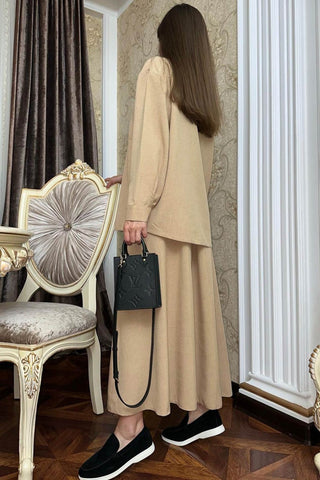Sonicelife-Solid Blouse Skirt Suits