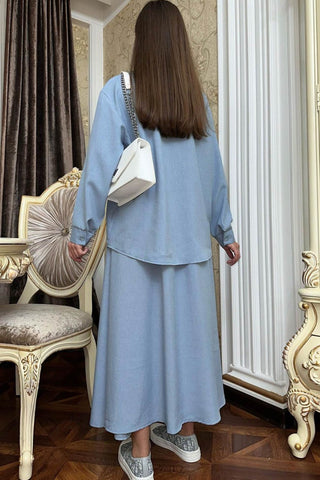 Sonicelife-Solid Blouse Skirt Suits