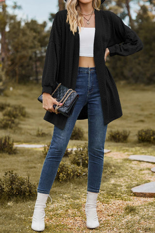 Sonicelife Solid Cable Knit Long Cardigan