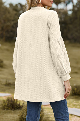 Sonicelife Solid Cable Knit Long Cardigan