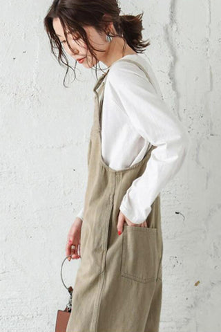 Sonicelife-Solid Color Spaghetti Straps Jumpsuits