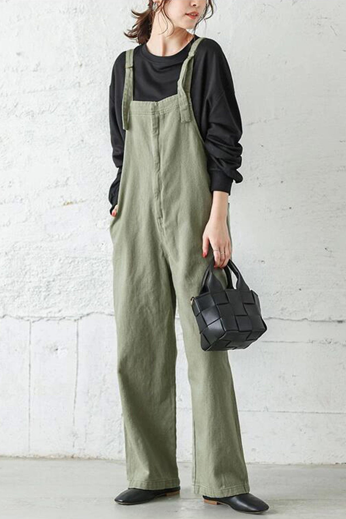 Sonicelife-Solid Color Spaghetti Straps Jumpsuits
