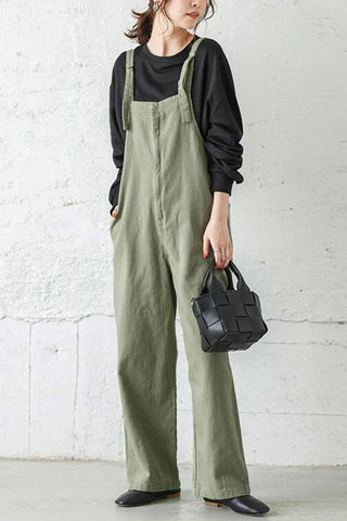 Sonicelife-Solid Color Spaghetti Straps Jumpsuits