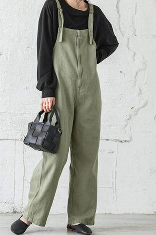 Sonicelife-Solid Color Spaghetti Straps Jumpsuits