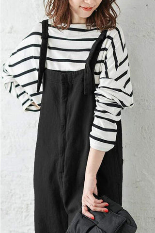 Sonicelife-Solid Color Spaghetti Straps Jumpsuits