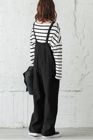 Sonicelife-Solid Color Spaghetti Straps Jumpsuits