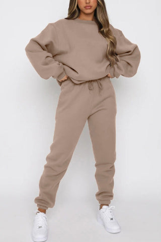 Sonicelife Solid Sweatshirt Pants Set