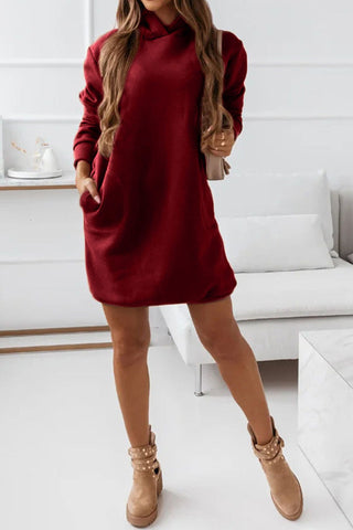 Sonicelife hoco dresses Solid Hooded Mini Dress