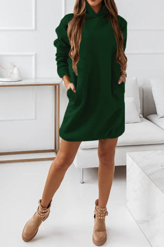 Sonicelife hoco dresses Solid Hooded Mini Dress